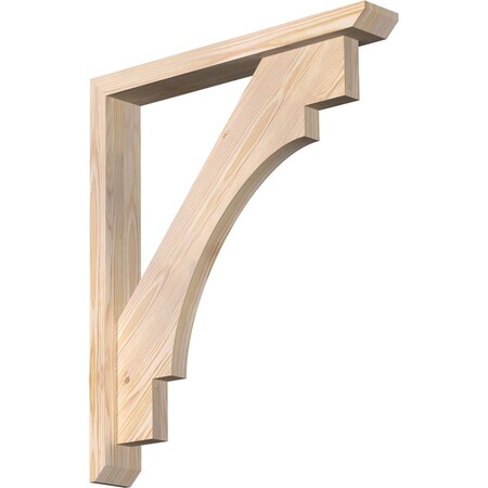 Ekena Millwork Merced Slat Smooth Bracket w/ Offset Brace, Douglas Fir, 3 1/2"W x 24"D x 28"H BKT0402X24X28MRC06SDF